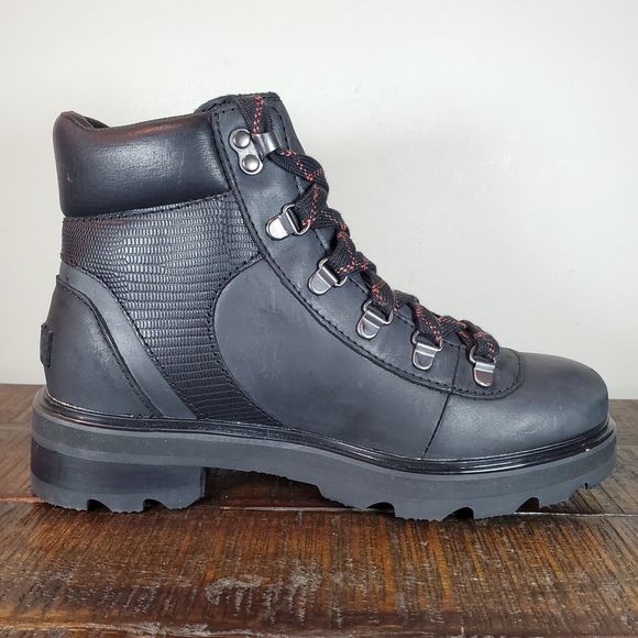 Sorel Lennox Hiker Womens Size 8 Lace Up Waterproof Ankle Boots Black Leather. - Picture 8 of 12